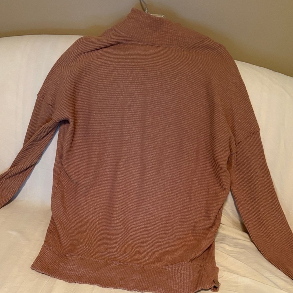 Free People tan mock turtle Neck Sweater